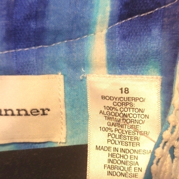 ALFRED Dunner Blue Tie Dye Tunic Blouse 18 Pre-owned - Picture 8 of 10